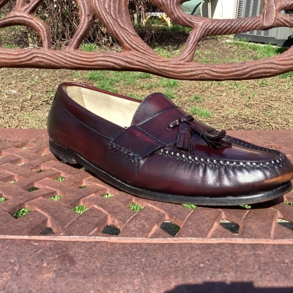 Cole Haan Mahogany Brown Leather Tassel Loafers